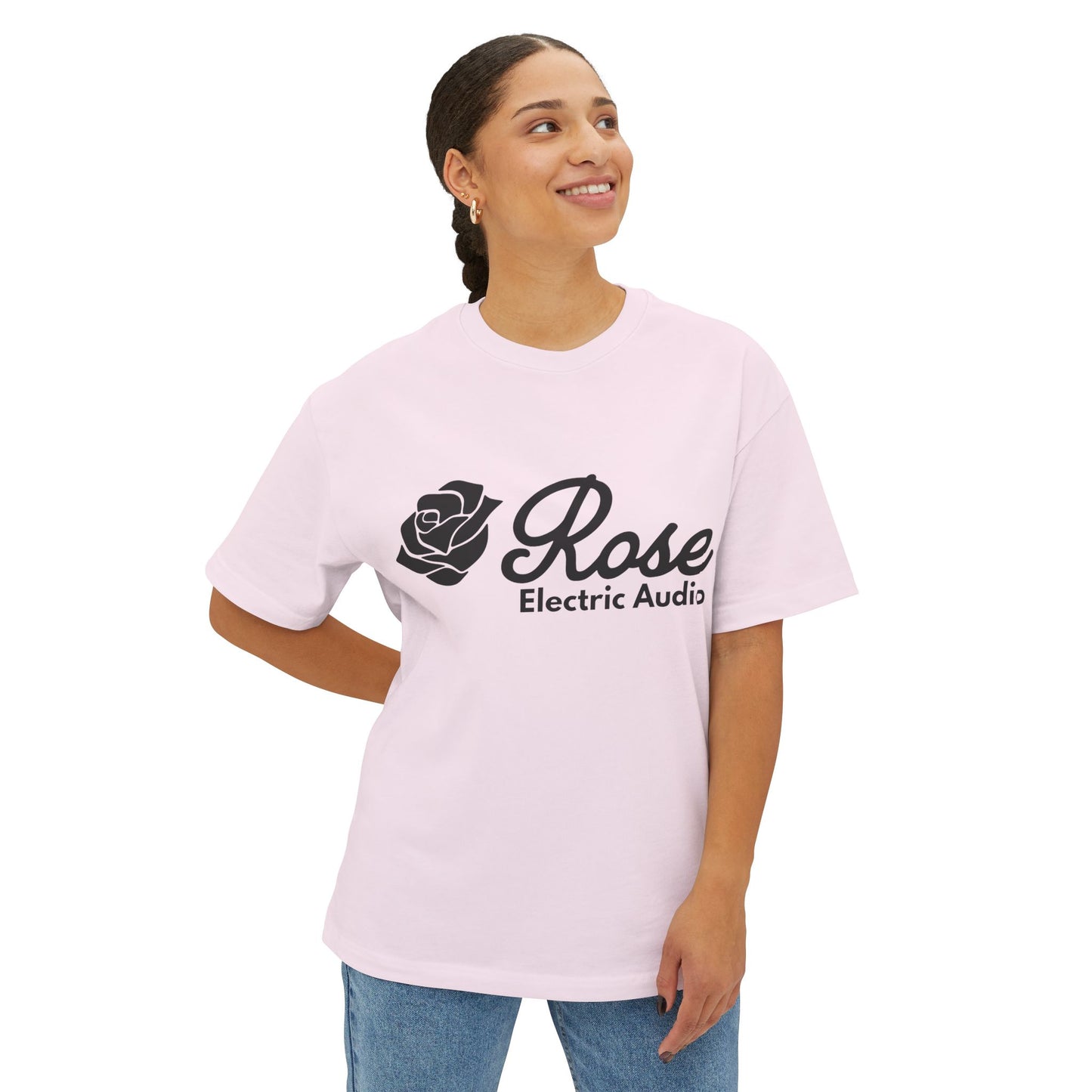 Unisex Oversized Boxy Tee - Rose Electric Audio