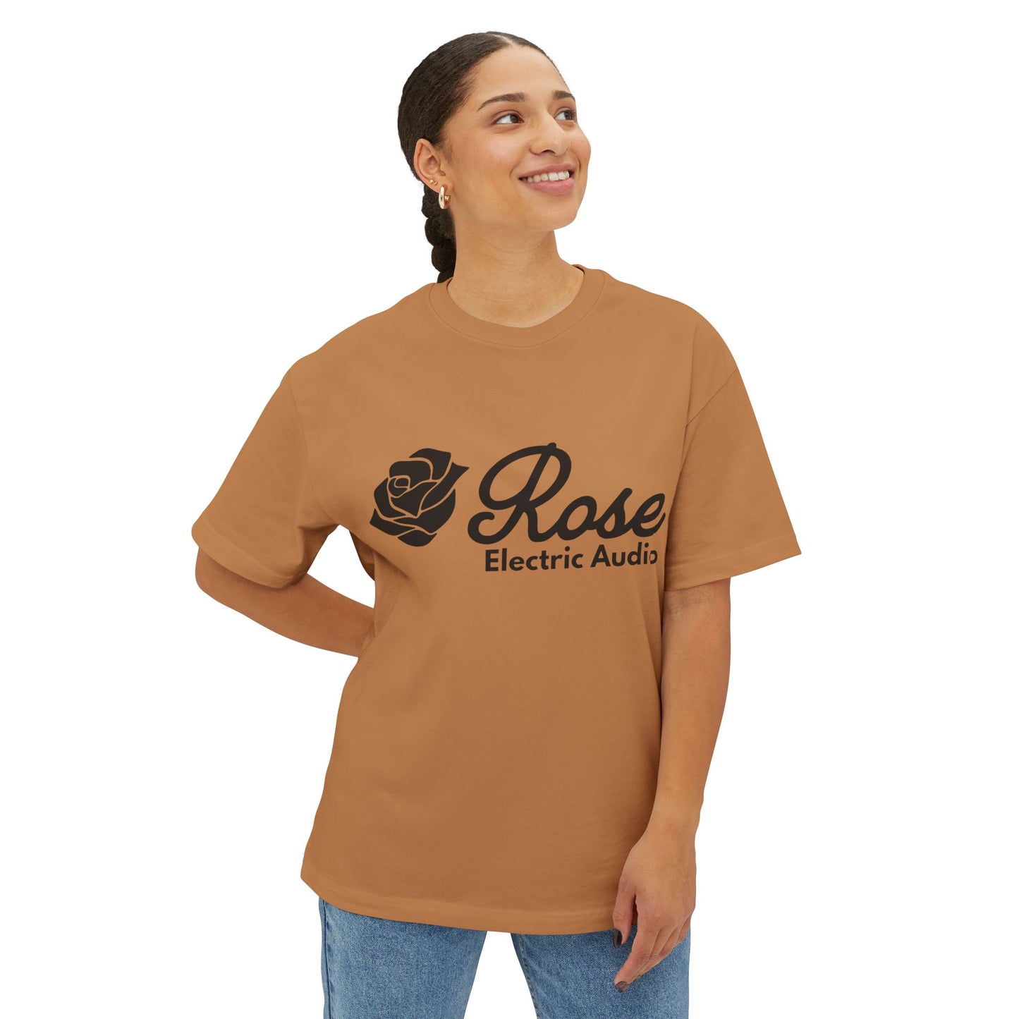 Unisex Oversized Boxy Tee - Rose Electric Audio