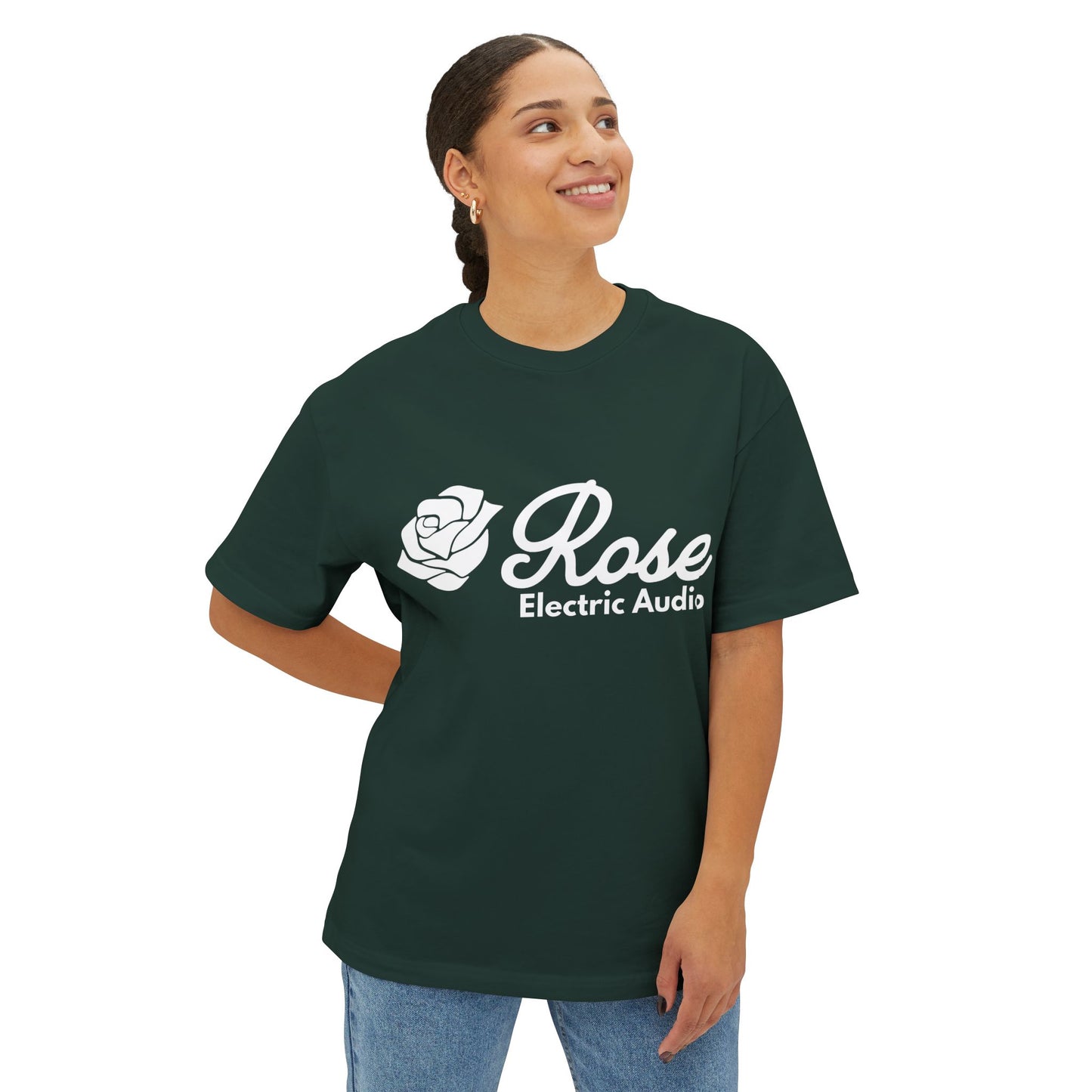 Unisex Oversized Boxy Tee - Rose Electric Audio
