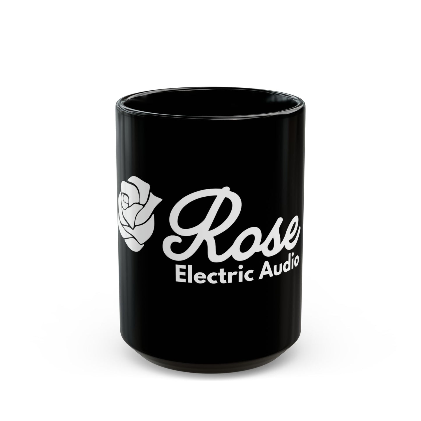 Rose Electric Audio Black Mug - Perfect Gift for Music Lovers & Coffee Enthusiasts