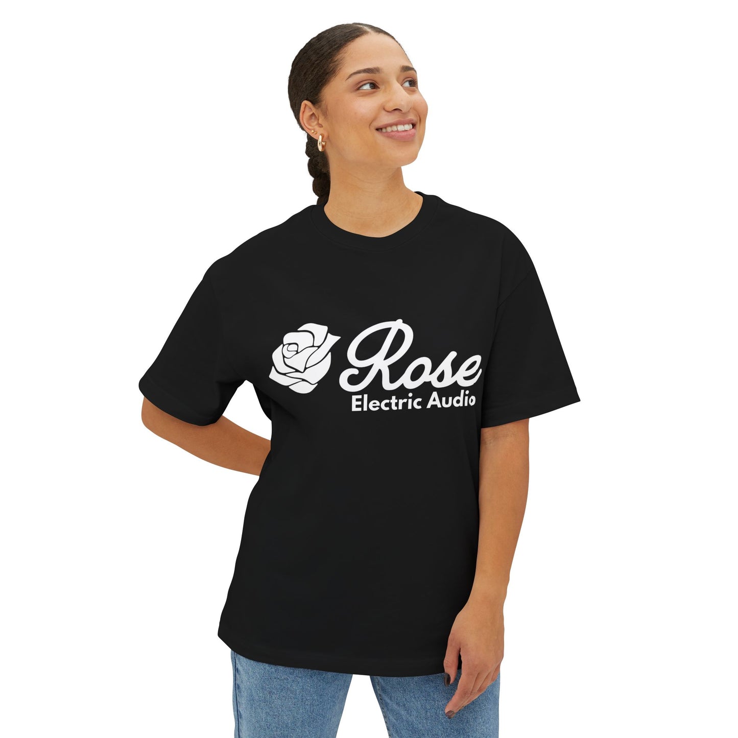 Unisex Oversized Boxy Tee - Rose Electric Audio