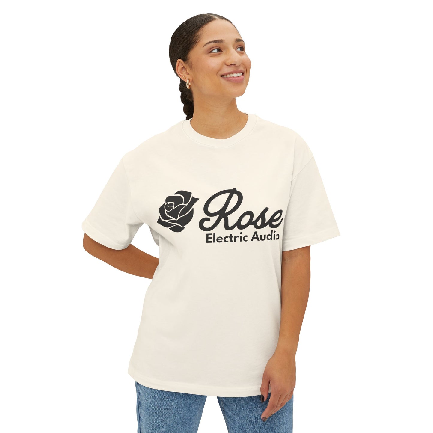 Unisex Oversized Boxy Tee - Rose Electric Audio
