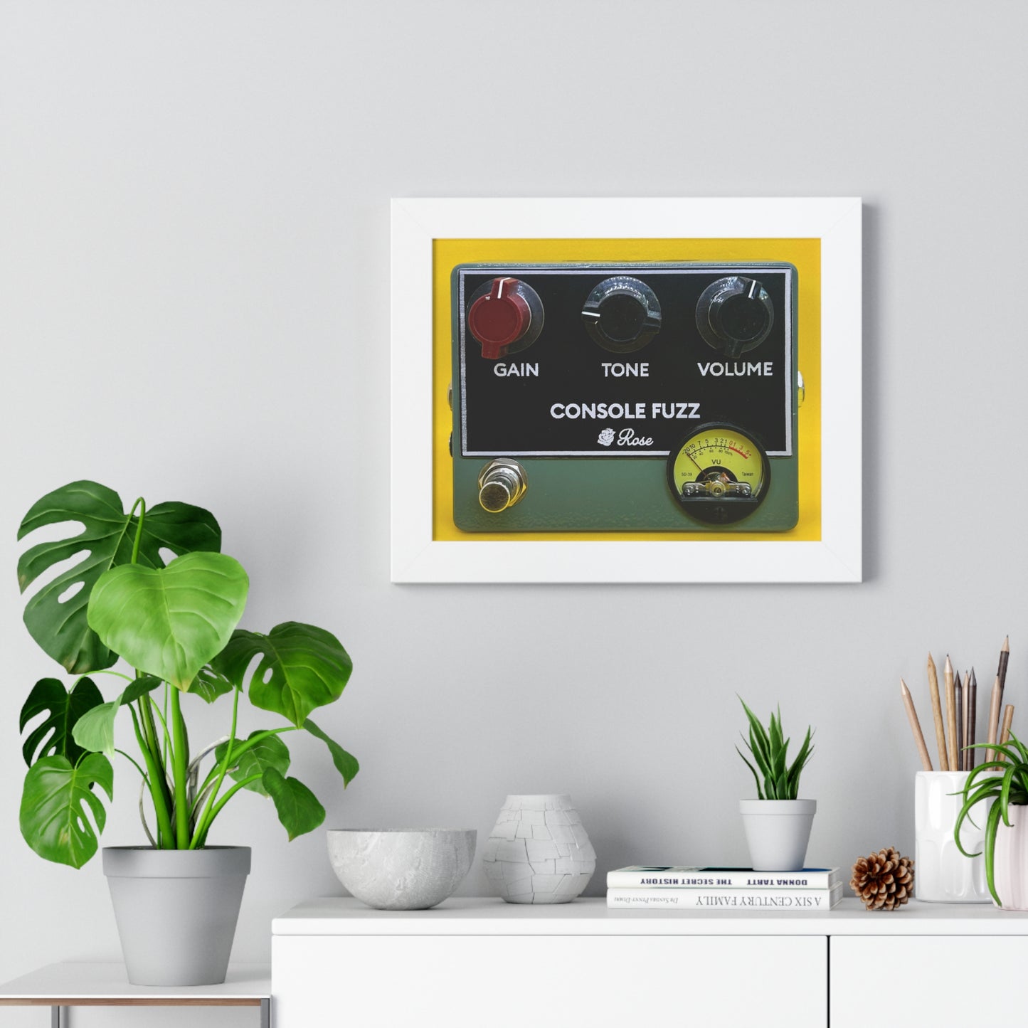 Retro Console Fuzz Framed Art Print, Music Decor, Gifts for Musicians, Vintage Aesthetic Wall Art, Home Studio Decor, Funky Music Gift