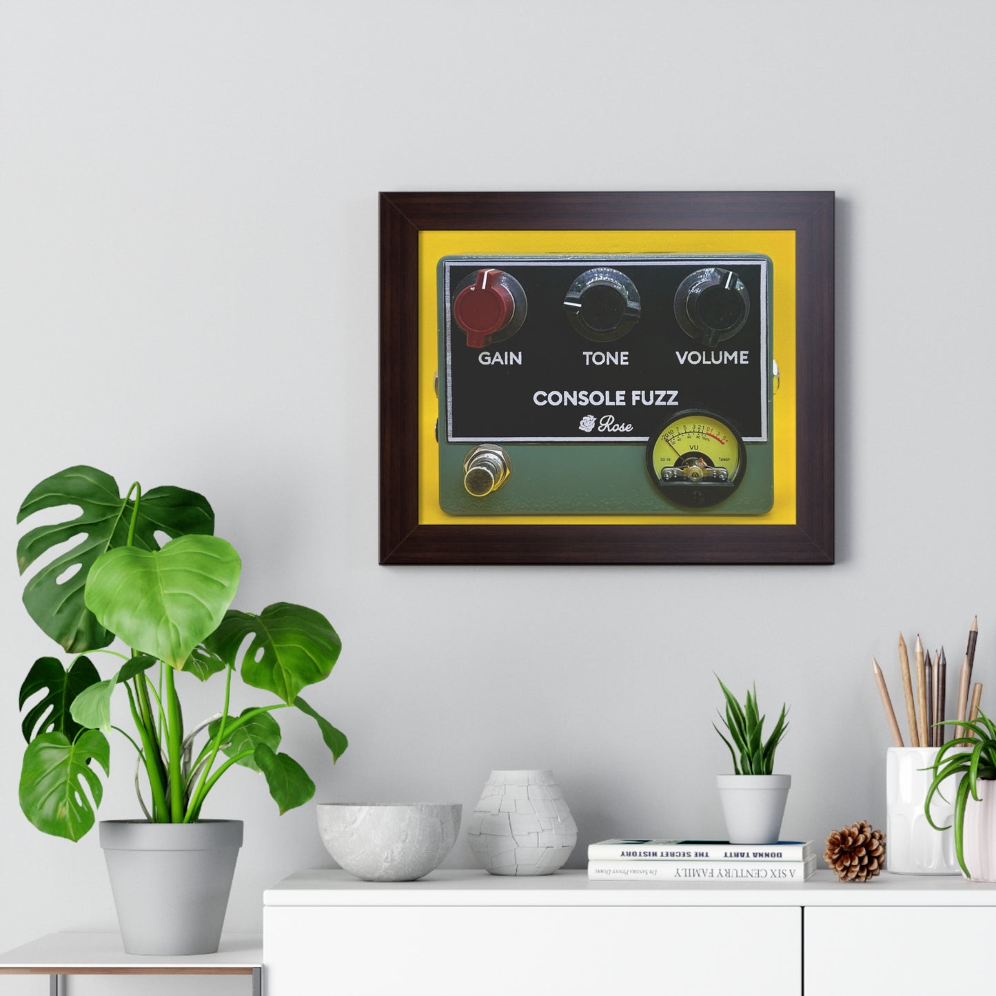 Retro Console Fuzz Framed Art Print, Music Decor, Gifts for Musicians, Vintage Aesthetic Wall Art, Home Studio Decor, Funky Music Gift