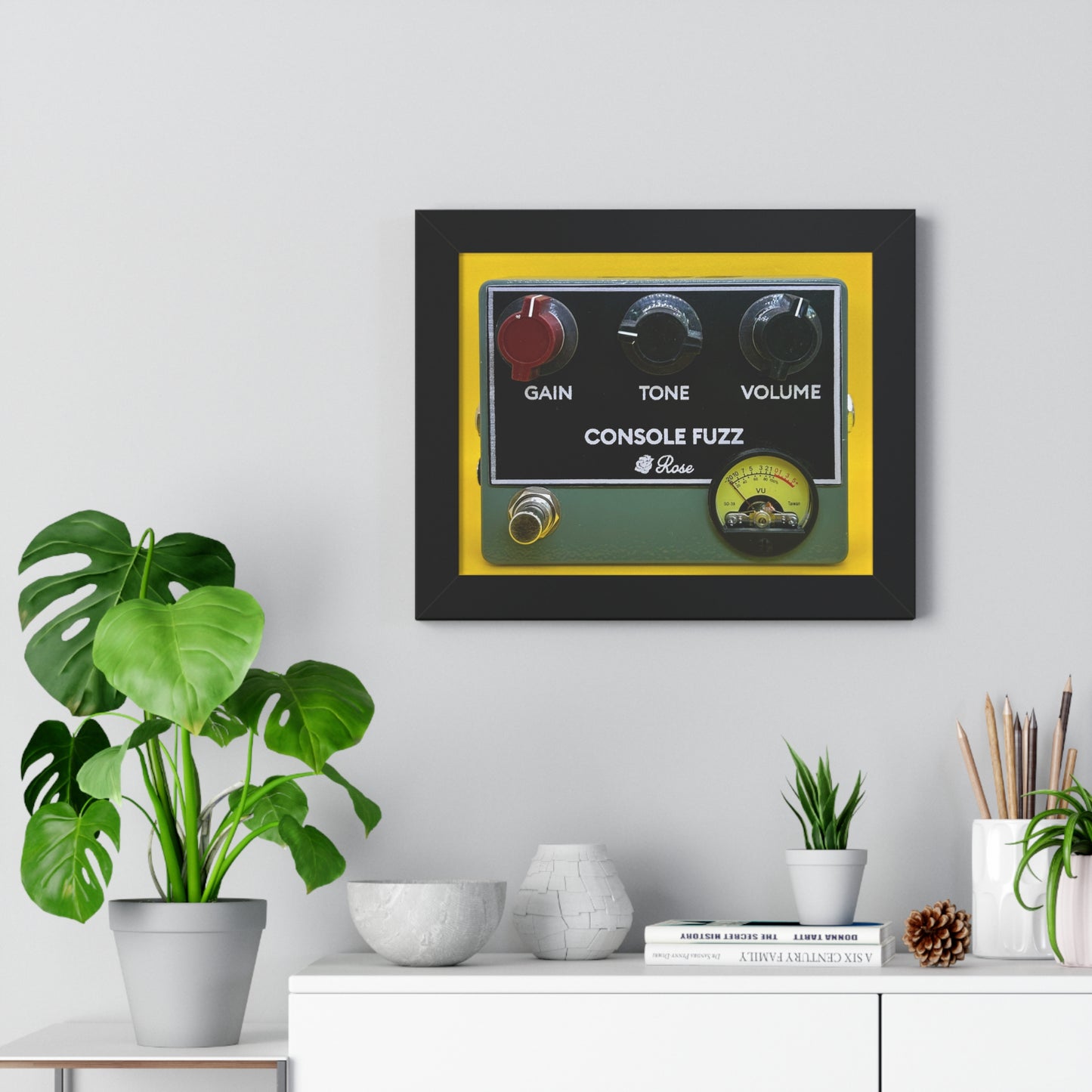Retro Console Fuzz Framed Art Print, Music Decor, Gifts for Musicians, Vintage Aesthetic Wall Art, Home Studio Decor, Funky Music Gift
