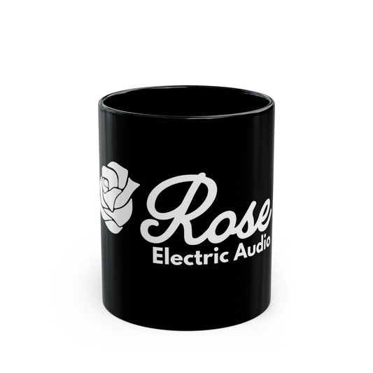 Rose Electric Audio Black Mug - Perfect Gift for Music Lovers & Coffee Enthusiasts